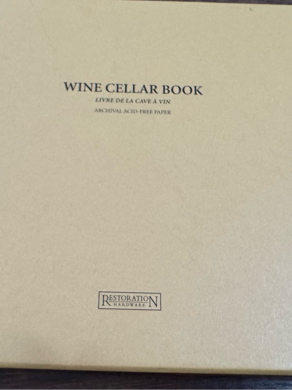 Restoration Hardware brand burgundy color real leather wine cellar book